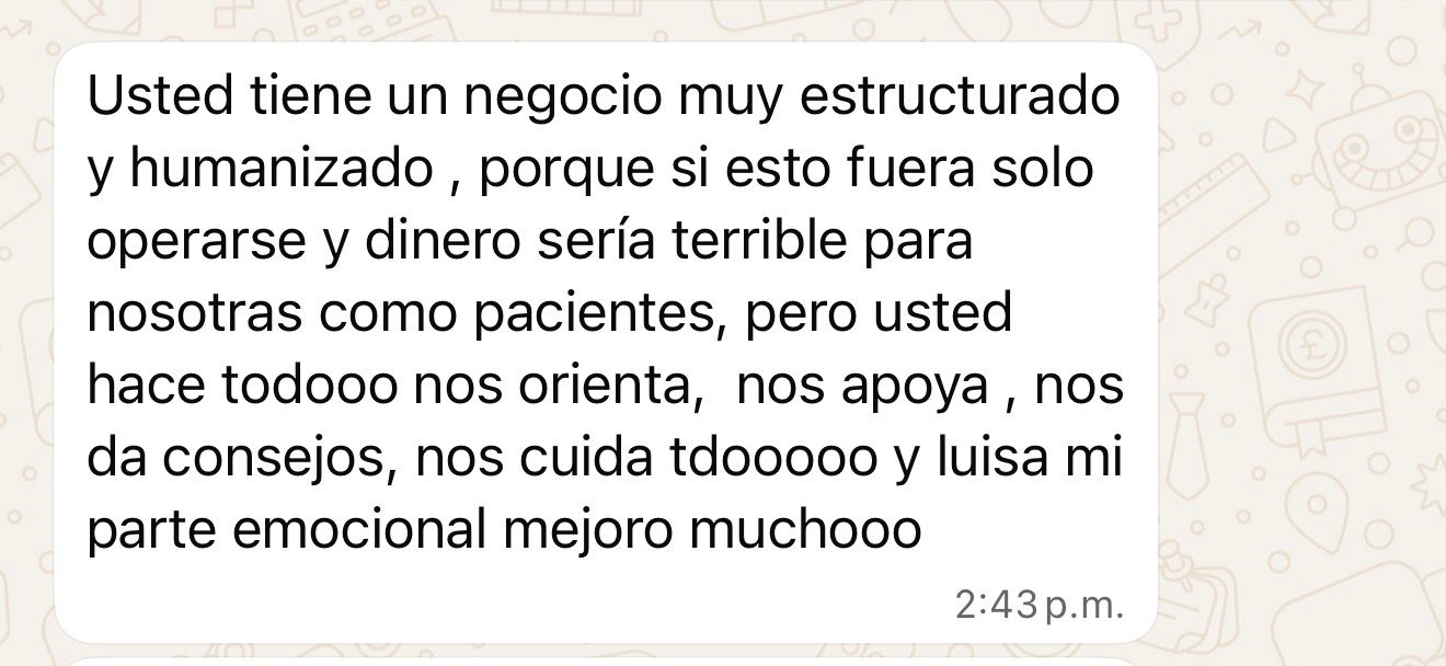 Testimonio por WhatsApp — acompañamiento integral
